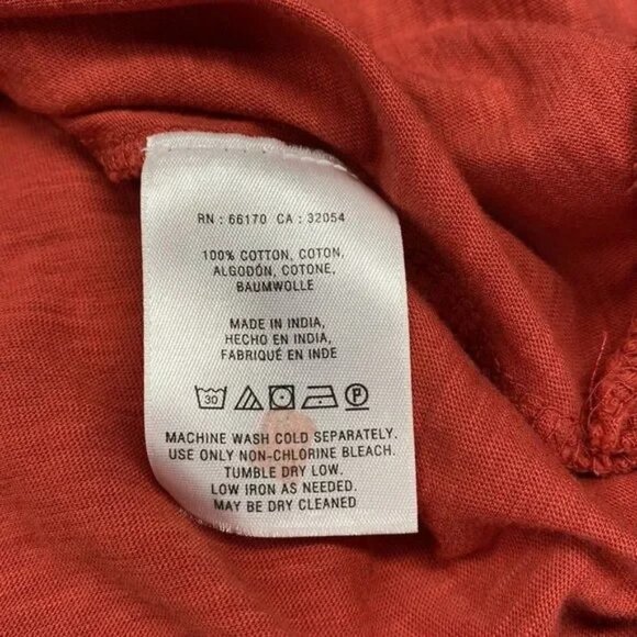 LITTLE YELLOW BUTTON BY ANTHROPOLOGIE HEATHERED RUST ORANGE LONG SLEEVE TOP XXSP - Picture 7 of 7